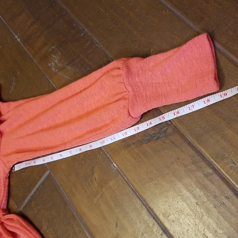 Pilcro Womens V Neck Orange Ruffle Longsleeve Sweater size Small - Picture 10 of 12